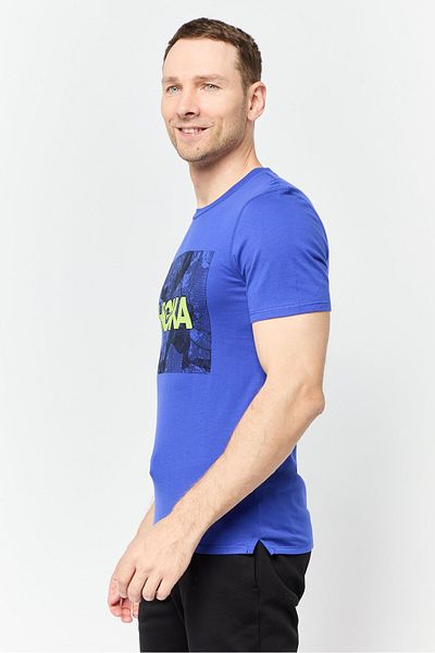 hoka Men Sportswear Fit Short Sleeves Outdoor T-Shirt, Blue