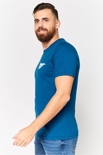 Dockers Men Round Neck Short Sleeves Brand Logo T-shirt, Blue