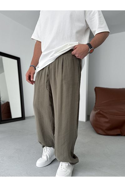 BYBASICMAN Khaki Slim Gabardine Baggy Pants Jj-245