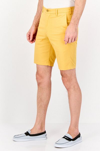 Dockers Men Solid Chino Shorts, Golden Yellow