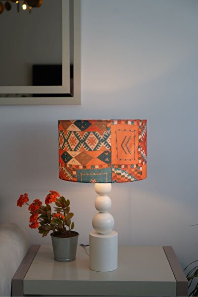 retro home design Krem Özel Ayaklı Kapadokya Desenli Silindir Şapkalı Dekorat...