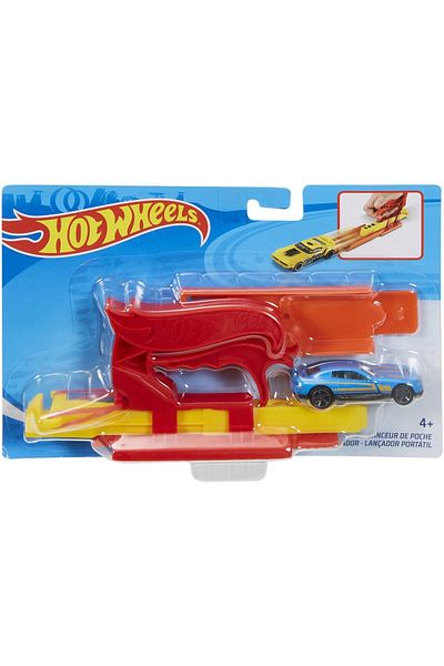 HOT WHEELS Red Hot Wheels portable launcher set with car