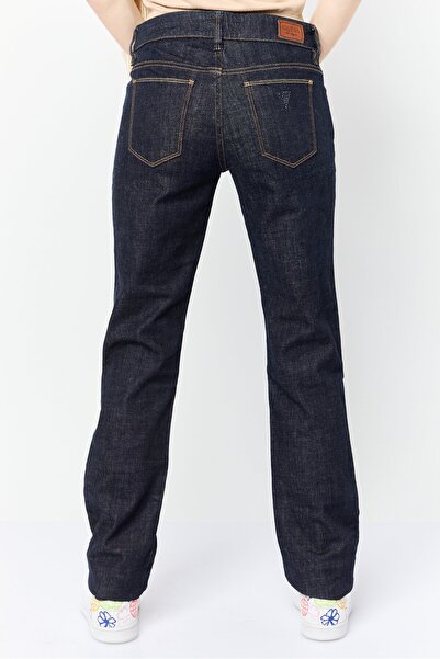 Guess Women Regular Fit Washed Stretchable Denim Jeans, Navy