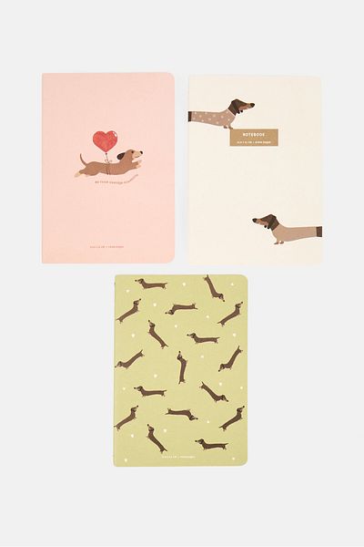 Muy Mucho 3 Pcs Printed Cahiers Notebook, Multicolor