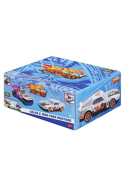 HOT WHEELS Set 2 masinute metalice Hot Wheels Pull Back - Lolux si 1969 Ford Mustang