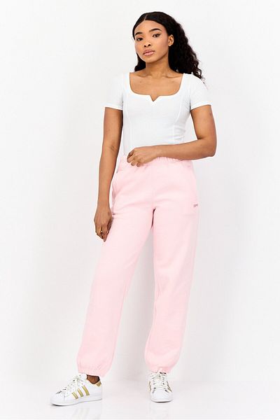 Esprit Women Regular Fit Brand Logo Sweatpants, Pink