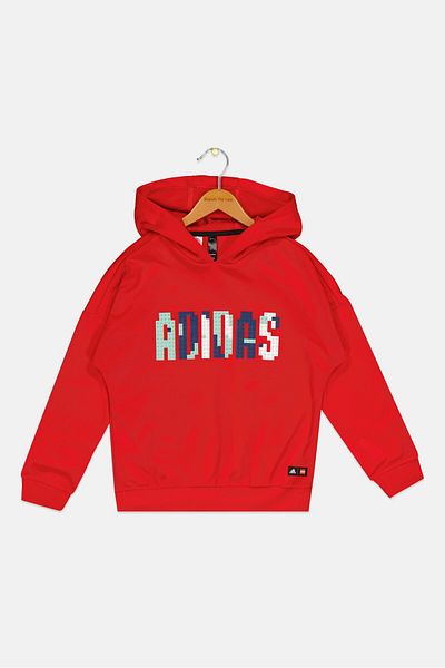 adidas x LEGO Kids Boy Long Sleeve Outdoor Hoodie, Red