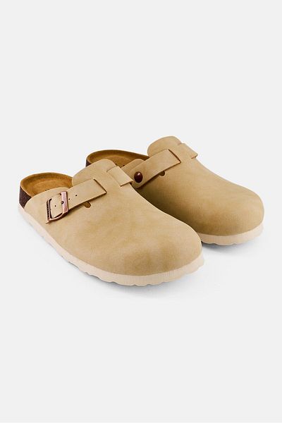 XOXO Women Leather Upper Slip On Clogs, Beige