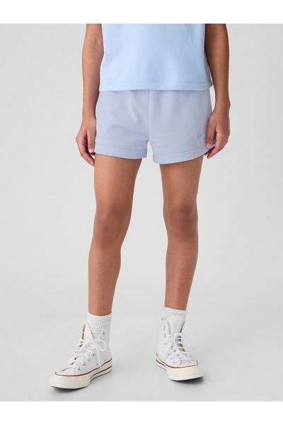 GAP Kız Çocuk Mavi Mini Logo Sweat Şort