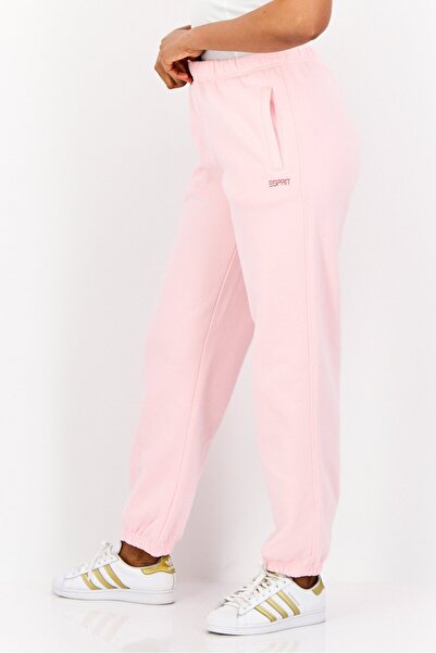 Esprit Women Regular Fit Brand Logo Sweatpants, Pink