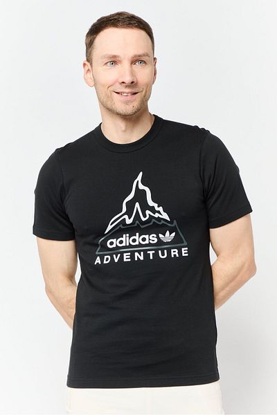 adidas Men Sportswear Fit Short Sleeve Outdoor T-shirts, Black