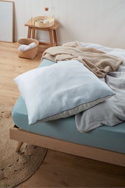 Tchibo Cooling Pillow 90 L X 70 W Cm, White And Light Blue