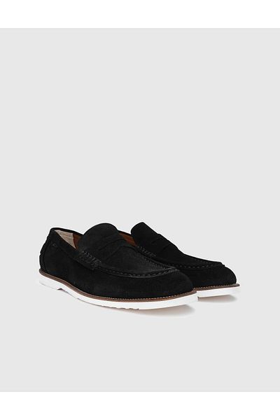 İLVİ Craven Genuine Suede Leather Men's Black Loafer