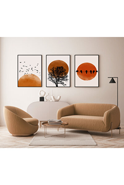 bestablo Set de pictură din lemn cu siluetă de pasăre și soare Bestablo