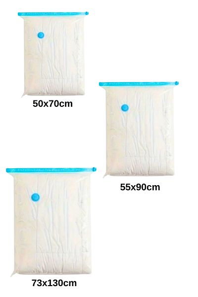 Vekorr 3 Pieces 3 Different Sizes Vacuum Multi-Purpose Storage Bag Pillow Quilt Clothing Storage Bag Set