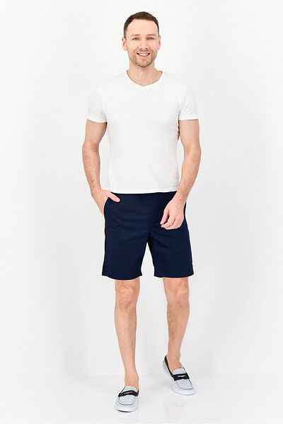 DeFacto Men Solid Chino Shorts, Navy