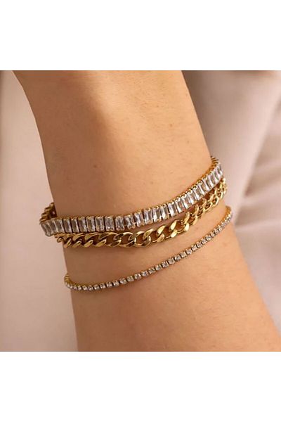 SIC MODA Double Tennis Stainless Steel Bracelet SIC MODA 5657B