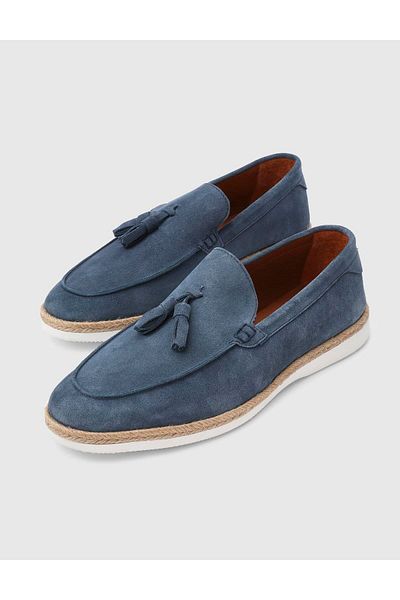 İLVİ Caistor Genuine Suede Blue Men's Loafer