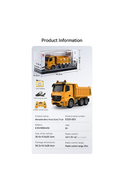 cada Camion - basculanta RC CaDa Mercedes Benz scara 1:20