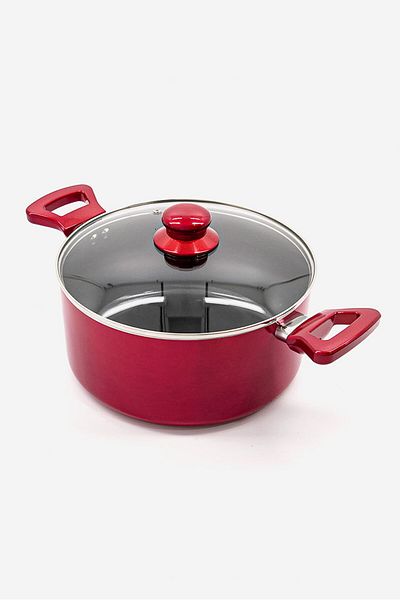 İKO Dutch Oven With Lid 5.0 Qt, Red