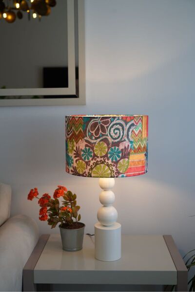 retro home design Krem Özel Ayaklı Portakal Desenli Silindir Şapkalı Dekorati...