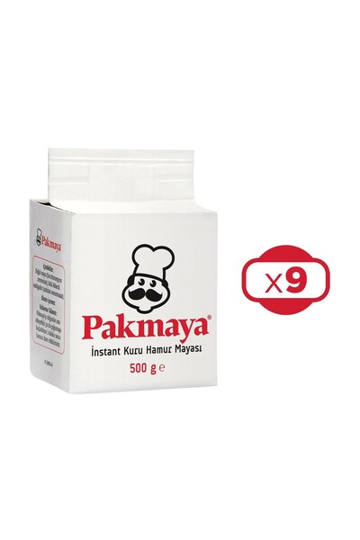 Pakmaya Instant Kuru Hamur Mayası 500 gr x 9 Adet