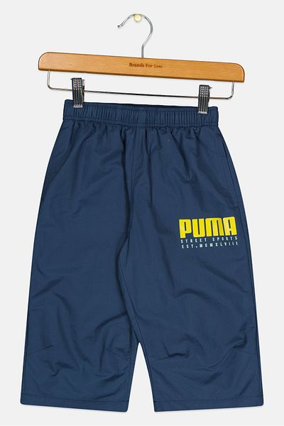 Puma Kids Boy Graphic Print Outdoor Shorts, Navy