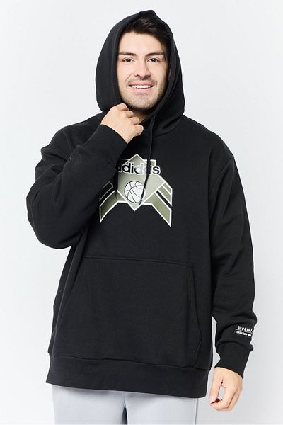 adidas Men Sportswear Fit Long Sleeves Outdoor Sweatshirt, Black