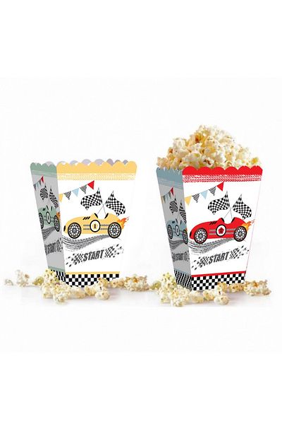 aşkın concept Race Car Themed Popcorn Corn Box 8 Pieces