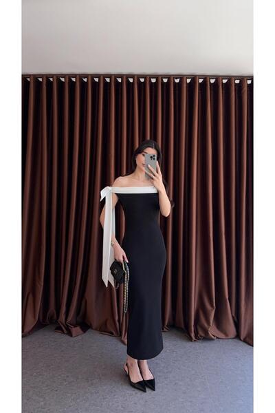 HAZELANNA Rochie de culoare dublă cu guler Madonna