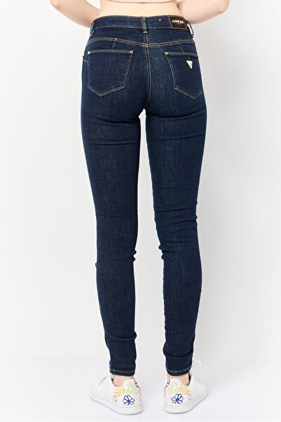 Guess Women Skinny Fit Solid Stretchable Denim Jeans, Dark Blue