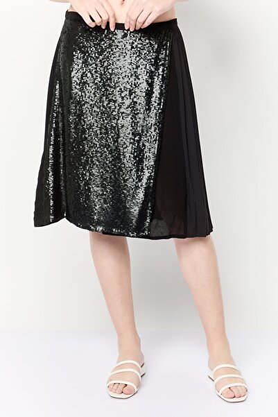 Harmont & Blaine Women Sequined Wrap Skirt, Black