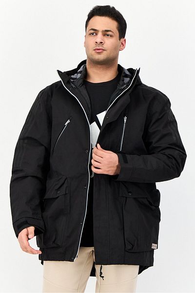 adidas Men Sportswear Fit Long Sleeves Outdoor Jacket, Black
