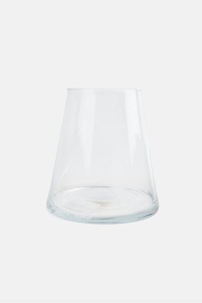 Muy Mucho مزهرية زجاجية مزخرفة، شفافة