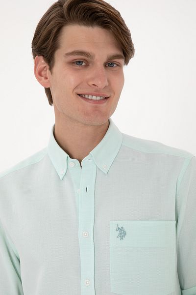 U.S. Polo Assn. Men's Mint Regular Fit Pocket Shirt 50306340-Vr090