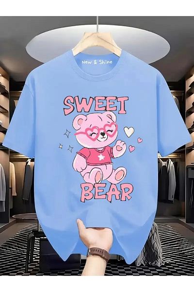 New Shine 1 tricou este un cadou pentru achiziții de 6 și peste în coș - Tricou oversize cu imprimeu Sweet Bear