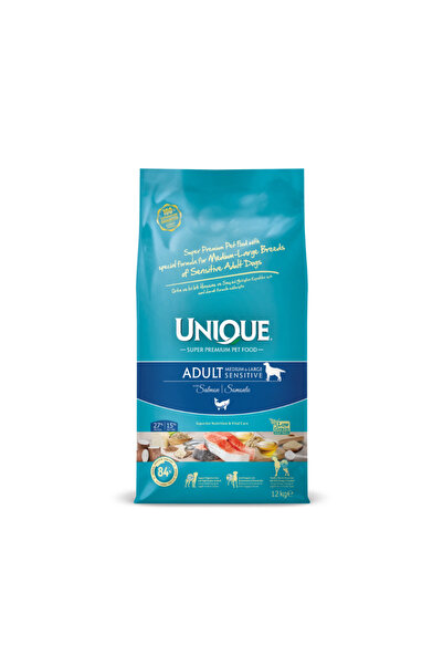 Unique Sensitive Orta ve İri Irk Yetişkin Köpek Maması Somonlu 12 kg