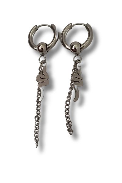 Waves And Pebbles S Snake Earrings