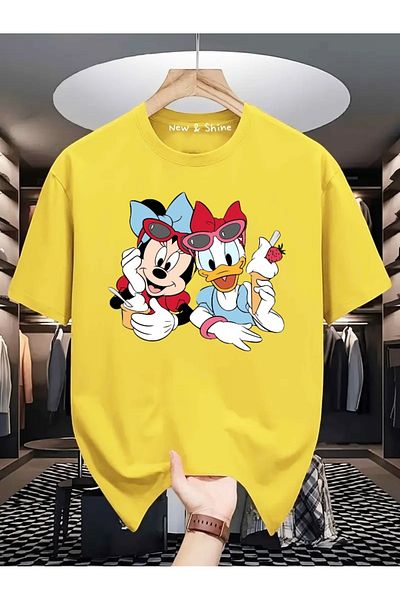 New Shine Μπλουζάκι Minnie Mouse και Daisy Duck Best Friends Plus Size Oversize T-shirt