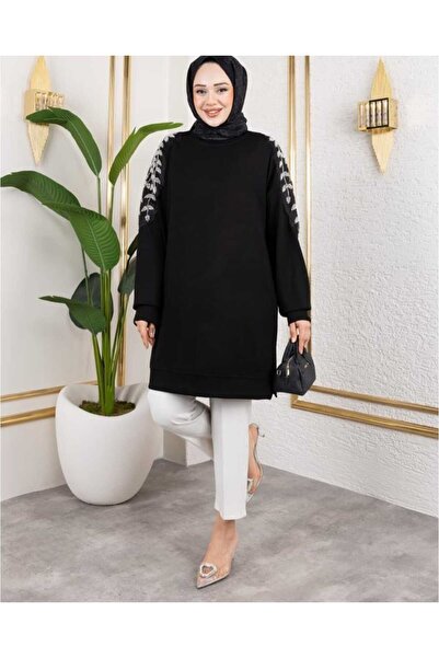 Yağmur Omuzu Taşlı El işlemeli Kadın Tunik