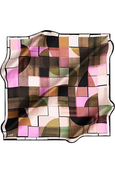 Aker Шовковий креп-сатен з геометричним візерунком - Весна - Літо - 8990701-3...