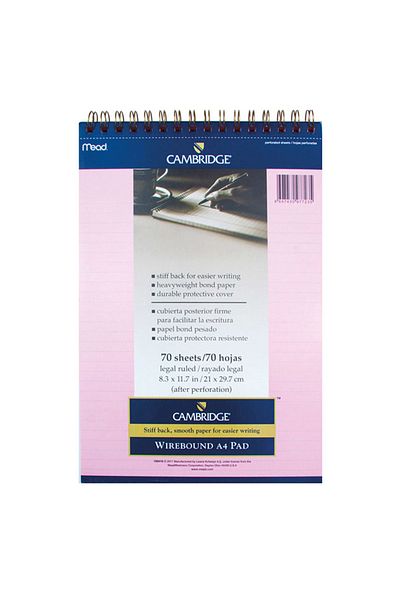 Art Tone Memo Pad A4 Top Spiral Carton Cover Pink 70 Yp Striped