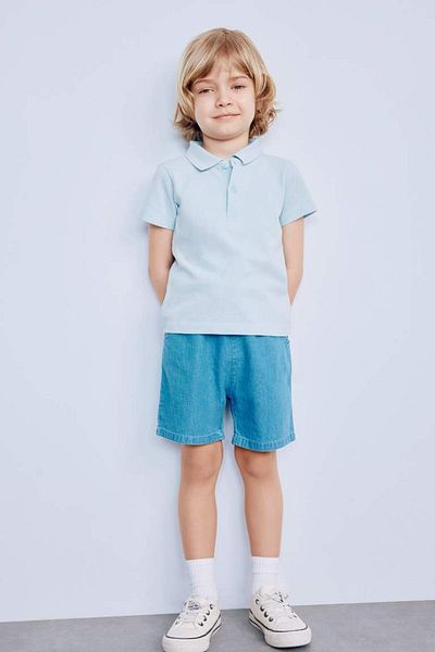 DeFacto Tricou de bază solid cu mânecă scurtă pentru băieți Pique