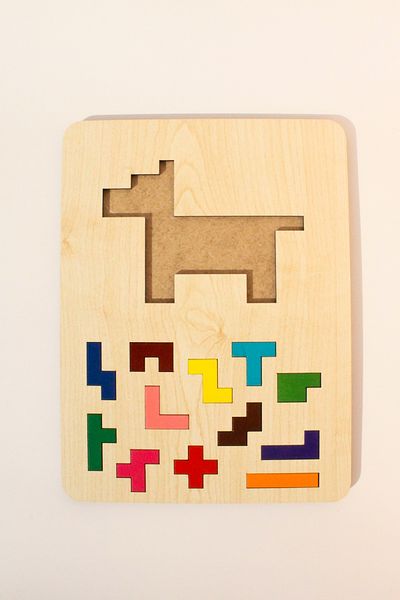 Store Wooden Educational Puzzle |   3 in 1 Shapes, Colors and Animals Puzzle |   Montessori 3+ Age Toy