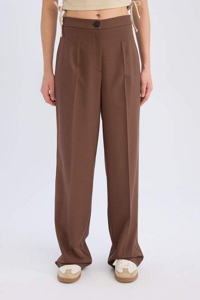 DeFacto New Season Standard Size Fabric Palazzo Trousers Wide Leg Wide Loose Leg Basic Plain High