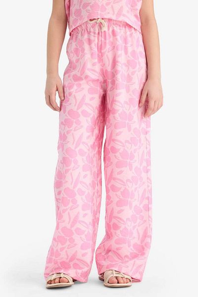 DeFacto Girl's Palazzo Wide Loose Leg Floral Patterned Trousers D7612A825Sm