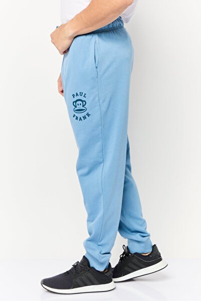 PAUL FRANK Men Regular Fit Brand Logo Jogger Pants, Slate Blue