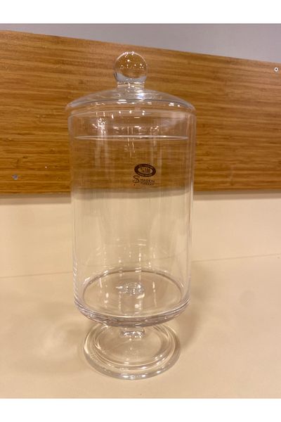 PLUS HOME Jar Single Foot Cylinder Transparent Glass Large Size