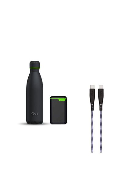 GOUİ Qifo 10 Power Bank + Water Bottle + C-C Flex Cable Offer -