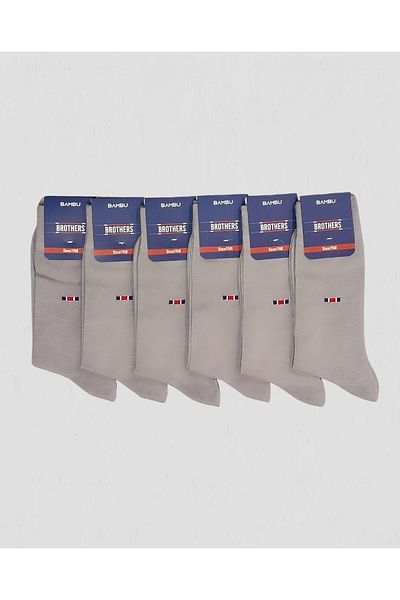 Brothers Bamboo 6-Piece Long Socket Perfume Scented Socks (B29.251.108N- Gray)